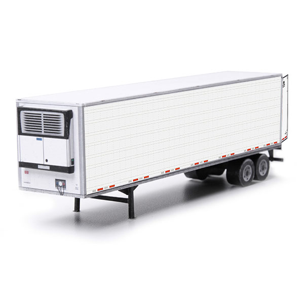 semi-trailer white paper model kit railroad