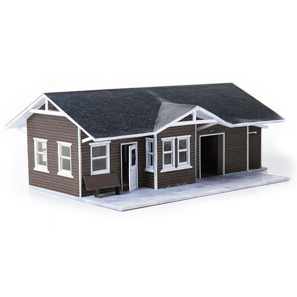 train depot brown paper model building railroad