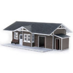 train depot brown paper model building railroad