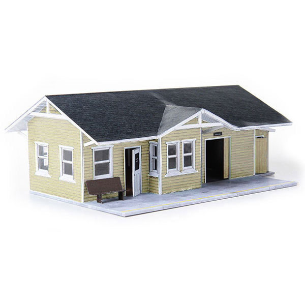 train depot wheat paper model building railroad