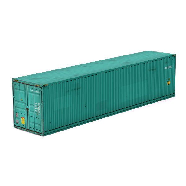 intermodal container teal color paper model kit